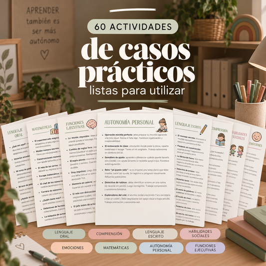 Pack de 60 actividades para los casos prácticos de las oposiciones PT