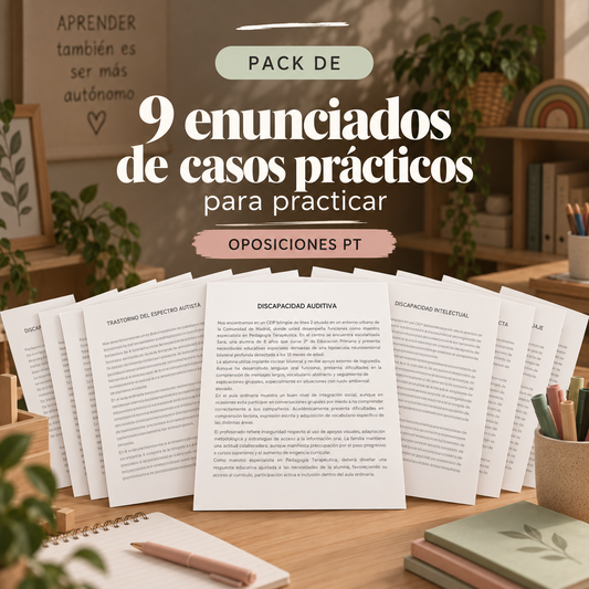 Pack de enunciados de casos prácticos para oposiciones PT