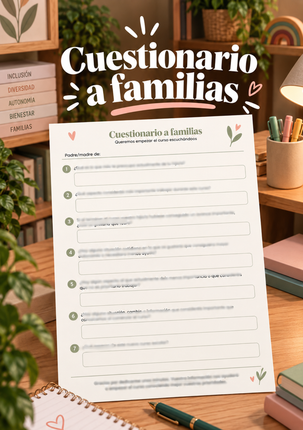 Cuestionario de bienvenida para familias